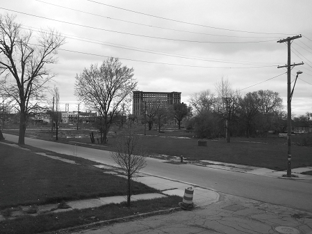 Der Blick aus dem Hostel auf die Michigan Train Station